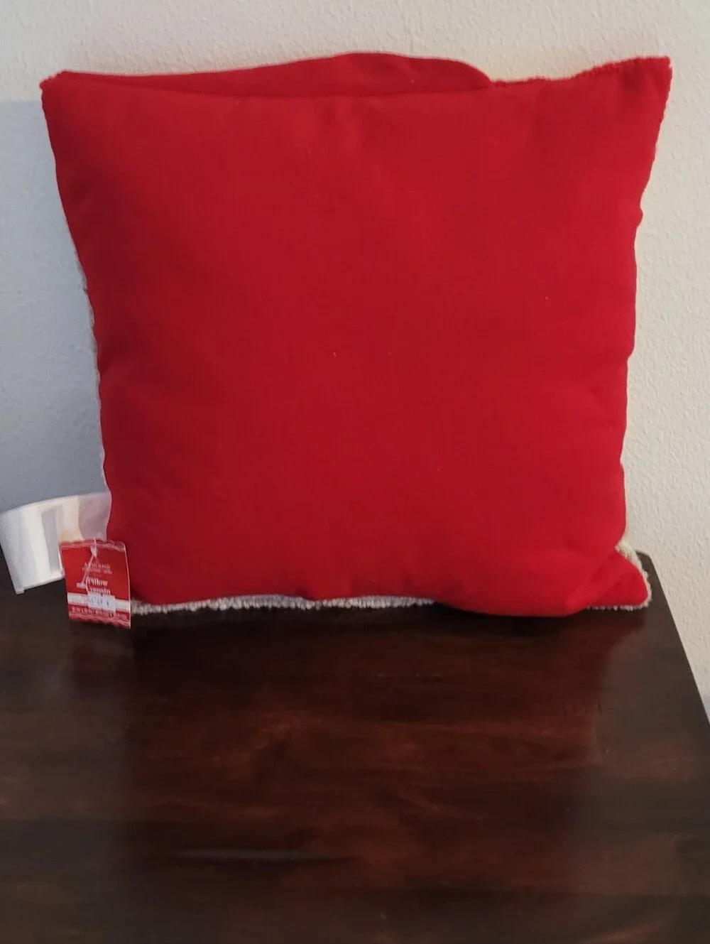 NWT Ashland Christmas Santa Hooked Pillow with Red Hat and Black Glasses